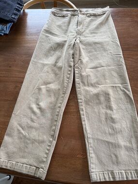 Madewell Emmet Wide Leg Crop Jeans in Light Tan